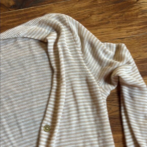NWT LOFT Beige Striped Button-Down Cardigan - Picture 7 of 10
